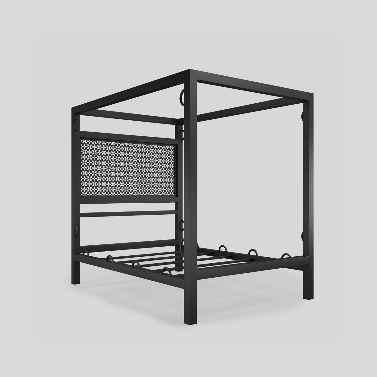 second angle shot of the eden bdsm bed frame