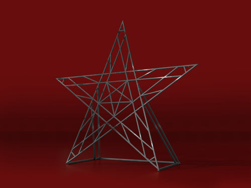 Star-shaped pentastar cross on a red background