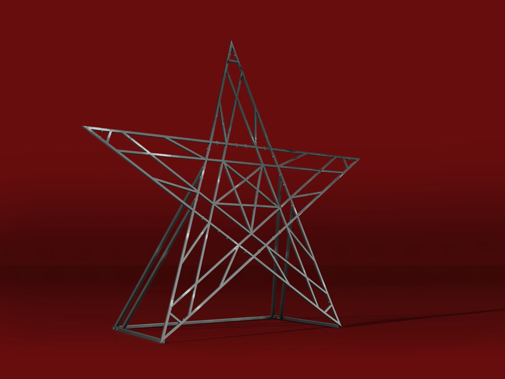 Star-shaped pentastar cross on a red background