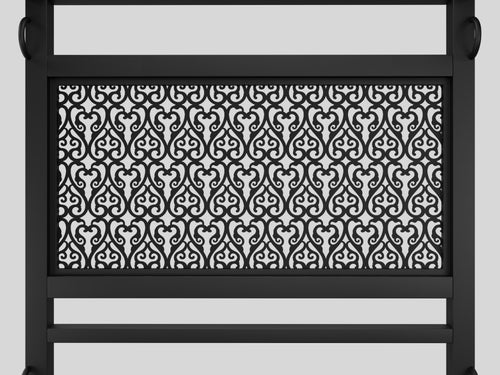 Regent BDSM bed headboard, laser-cut pattern close-up, render